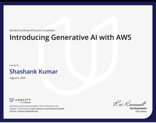 Generative AI with AWS certificate